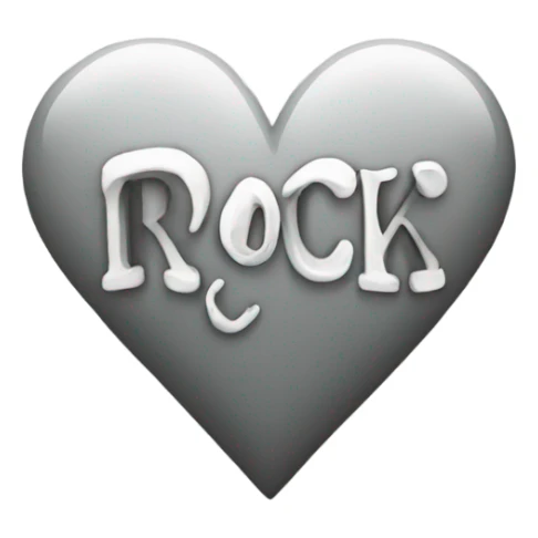 Grey heart that says rock in white letters in the heart  sticker