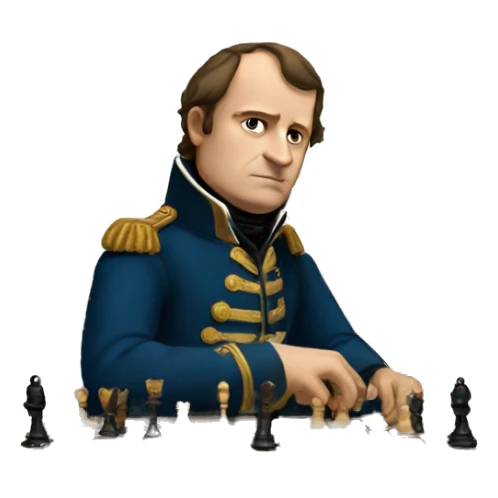 Napoleon playing chess sticker