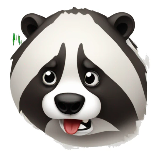 angry badger with stock market chart sticker