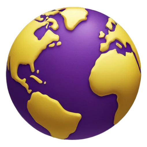 planet earth nut purple and yellow sticker