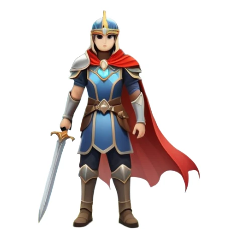 An icon featuring a hero with a closed visor, standing in a majestic, mystical landscape, inspired by RPGs like Elden Ring. The design includes a stunning, ethereal background with towering castles and distant mountains, symbolizing the adventure and mystery. Transparent background sticker