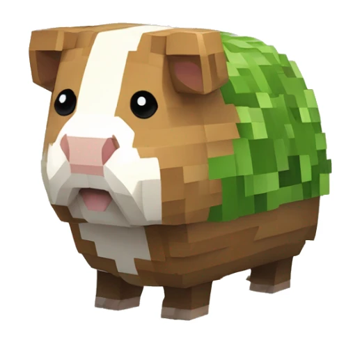 Minecraft style statue of a guineapig sticker