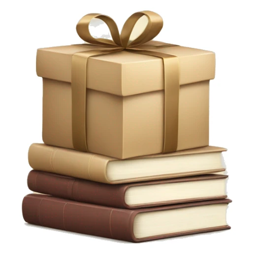 a stack of beautiful beige books with a gift sticker
