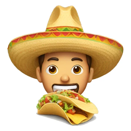 A man with a sombrero and eating a taco  sticker