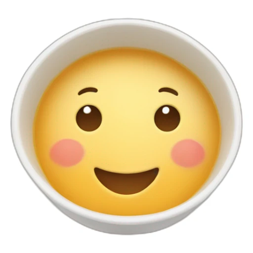 bowl of soup with little smiles inside sticker
