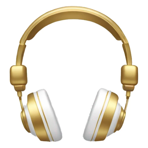 white and gold headphones sticker