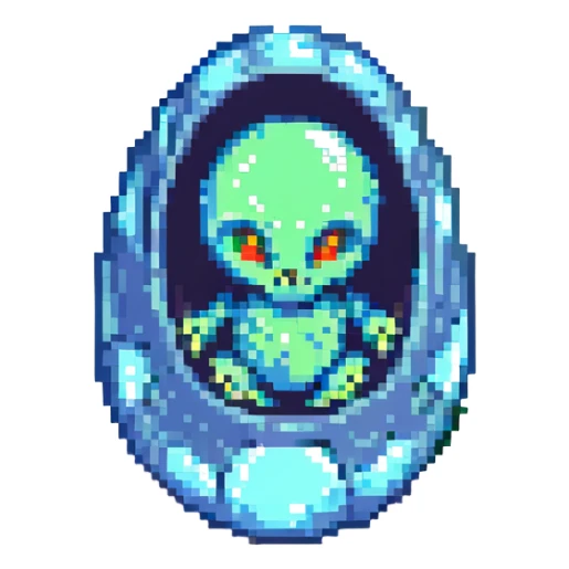 cranial, eye, MRI, SCAN, egg, embryonic, inside of glass egg, alien, eerie, otherworldly, crystal egg sticker