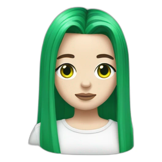 Billie eilish with green and black hair sticker
