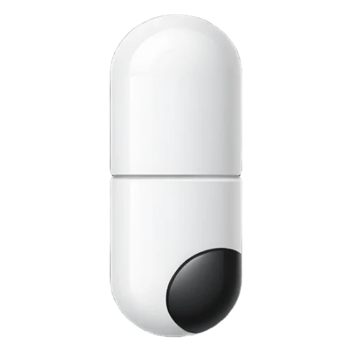 Minimalistic futuristic white&black pills pack emoji, black and white, flat vector design, high-tech clean UI icon sticker