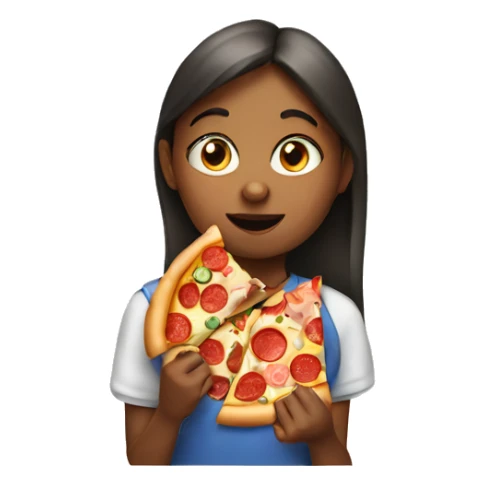 Girl eating pizza sticker