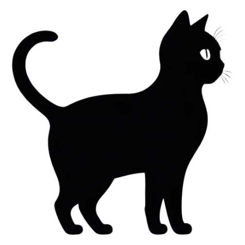 black silhouette of a cat sticker