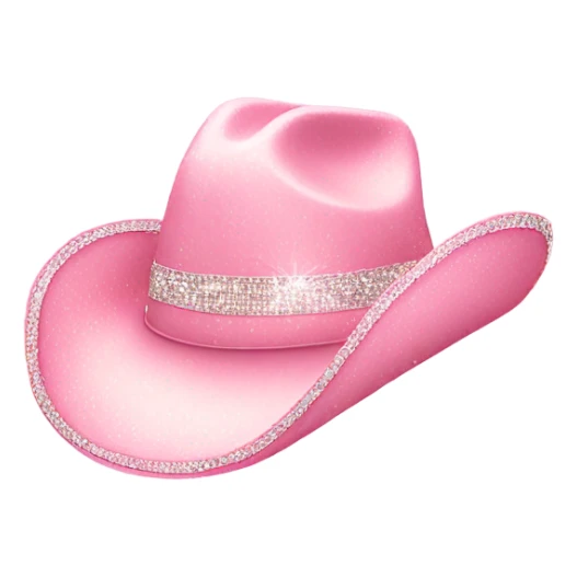 light pink cowgirl hat with sparkles without person sticker