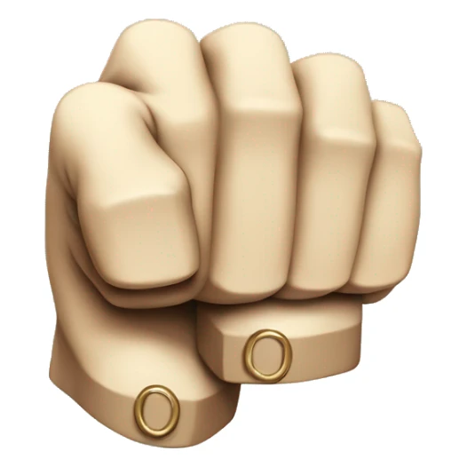 cartoon Fist , with brass knuckles,4 fingers, isometric sticker