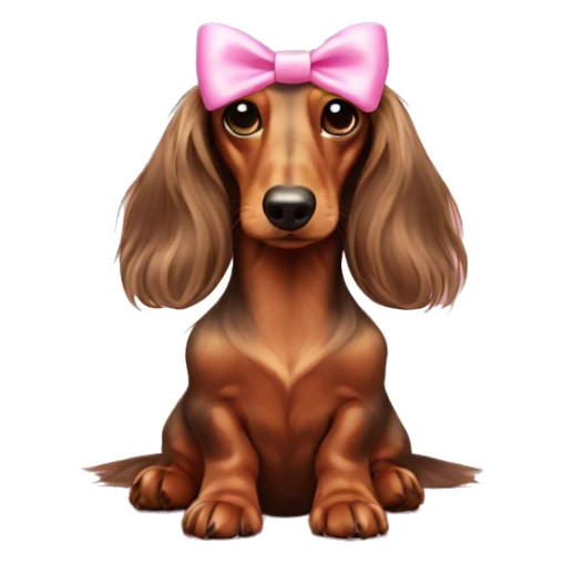 Long haired dachshund with pink bows sticker