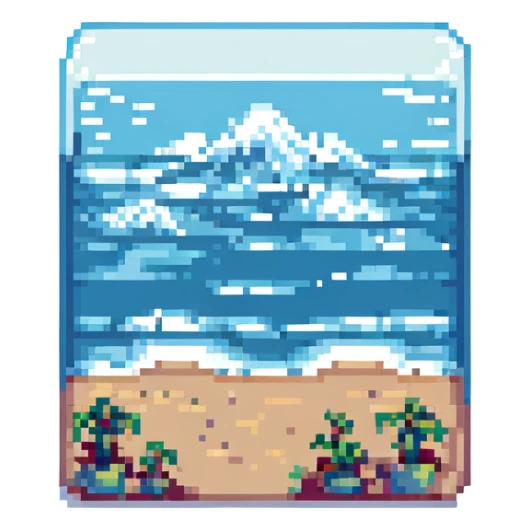 A sea in blue pastel colors sticker