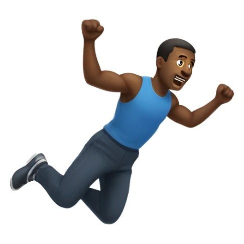 man jump unaided over a horizontal bar sticker