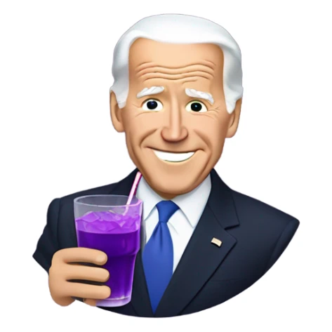 joe biden holding a purple drink in a glass sticker