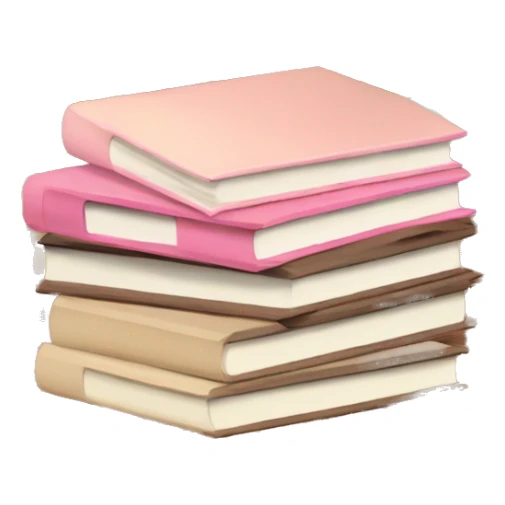 stack of brown, cream, and pink books sticker
