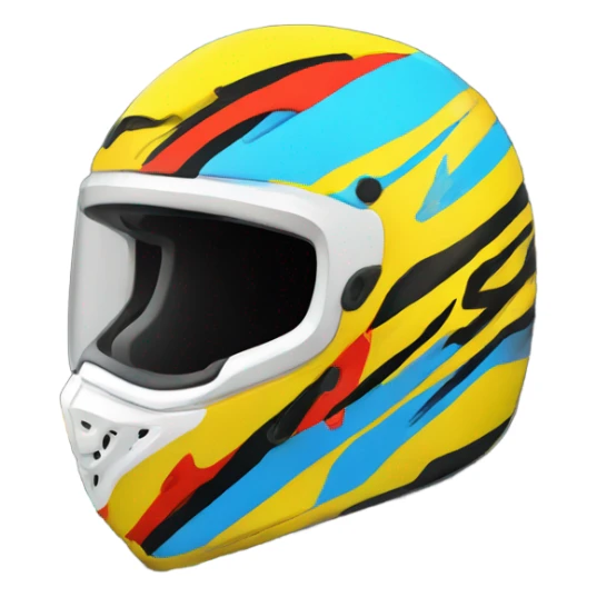 emoji of a off road rider using a mtocros helmet sticker