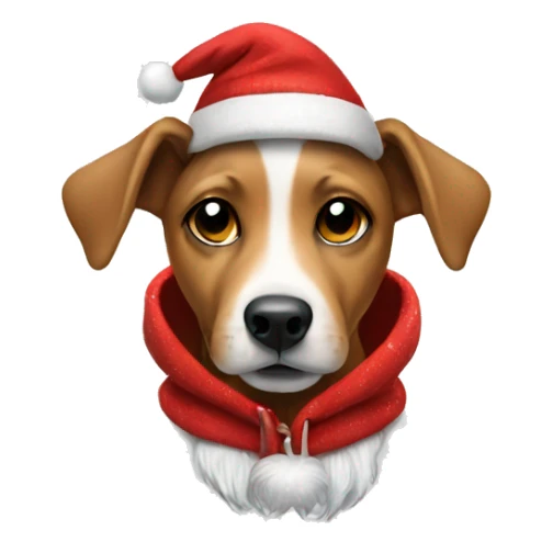 Dog wearing a Christmas hoodie  sticker