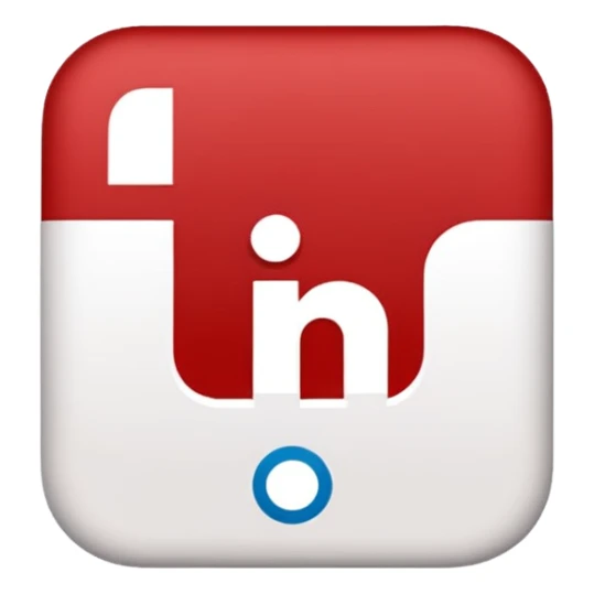 logo linkedin en blanc et rouge sticker