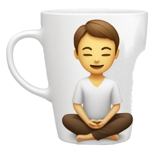 a person sitting in a lotus pose inside a coffee cup sticker
