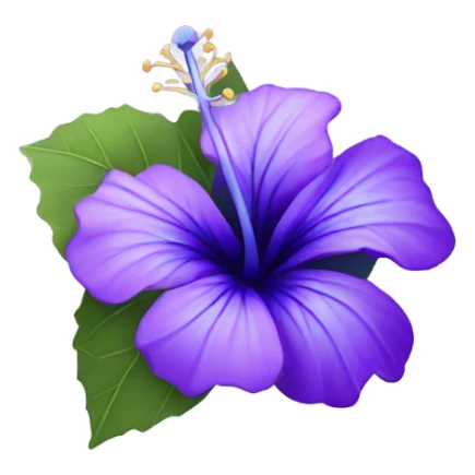 Blue purple hibiscus flower sticker