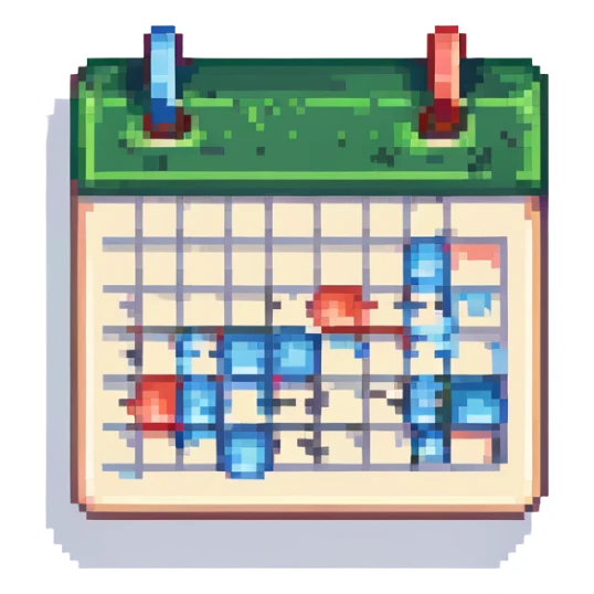 calendar icon without date in pixel art style sticker