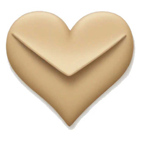 beige letter with beige heart sticker