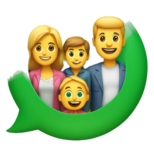 Logo de whatsapp en 3D avec une famille  sticker