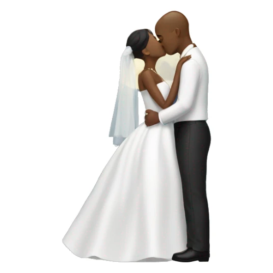 couple kissing on their wedding day under the moon sticker