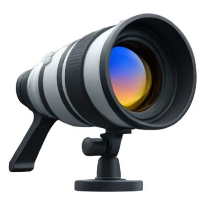 a side view of a telephoto lens sticker