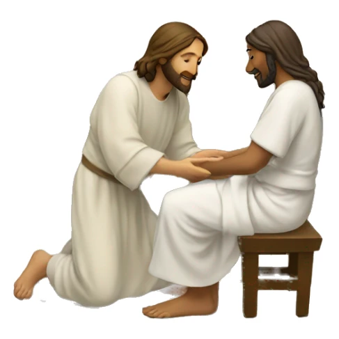 Jesus washing feet of woman sticker