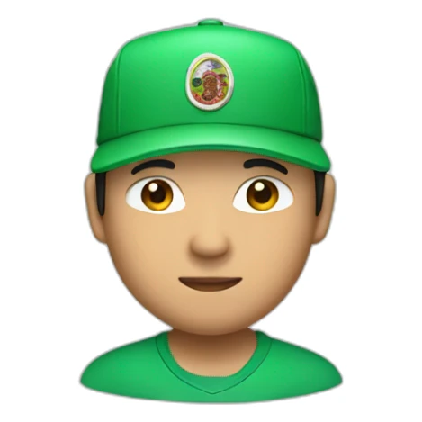 Asian poker player with green visor sticker