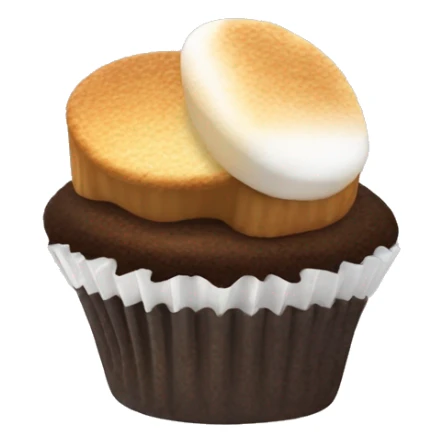S’mores cupcake with marshmallow and graham cracker sticker