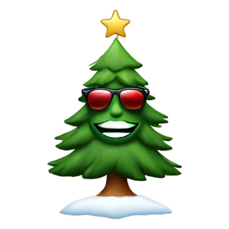 Christmas tree with sunglasses and a bottle of whisky sticker