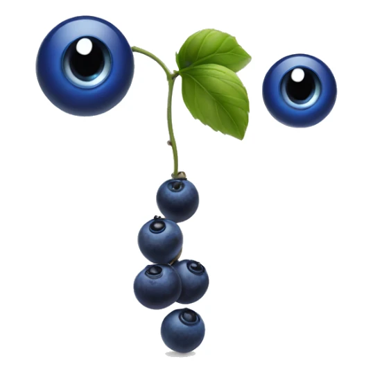 A small and a big blue berry with eyes beside each other  sticker