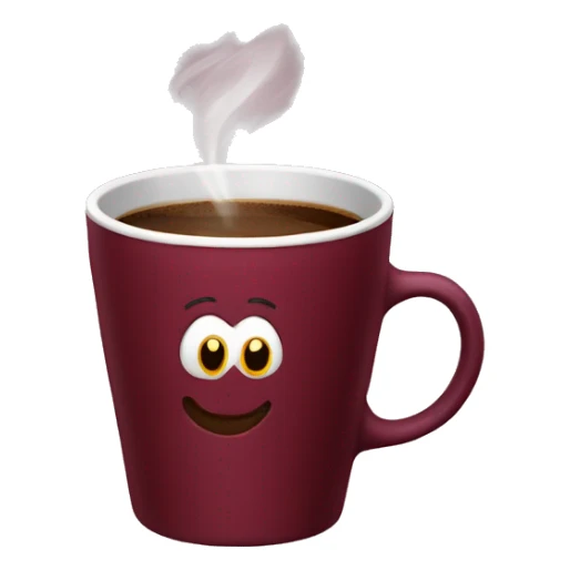  burgundy hot cup of coffee sticker