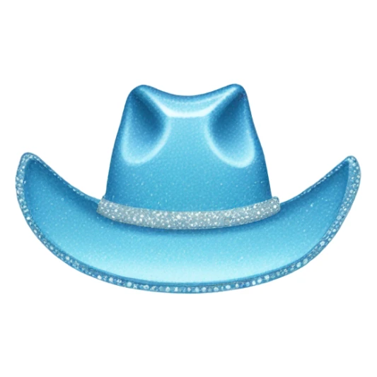 plain light blue cowgirl hat with sparkles without a person  sticker