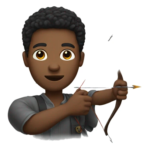 Black man shooting heart shaped arrow head towards screen sticker