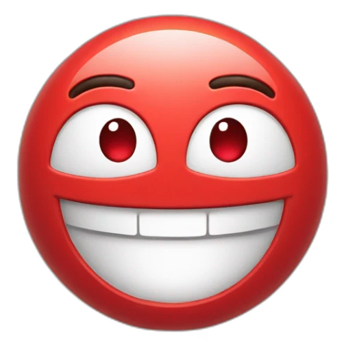 3D smiling ، emoji red sticker