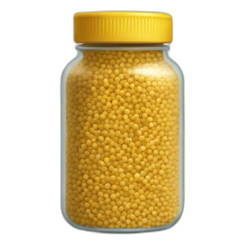 mustard seeds in a short jar sticker