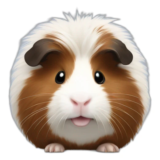 Fuzzy guinea pig, white and dark brown sticker