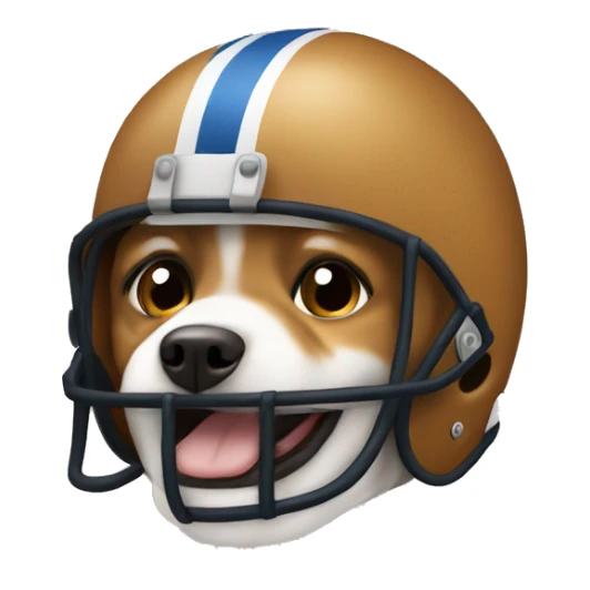 Emoji cute dog with football helmet on sticker