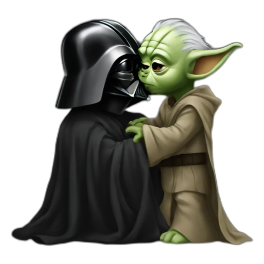 dark vador kissing yoda sticker