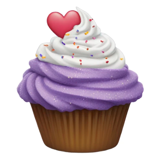 Happy Valentine's Day purple cupcake sticker