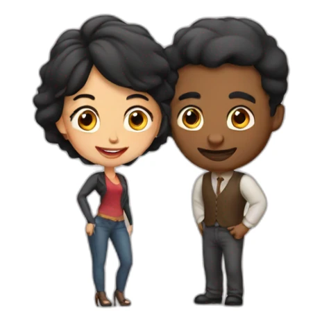 man flirting with woman sticker