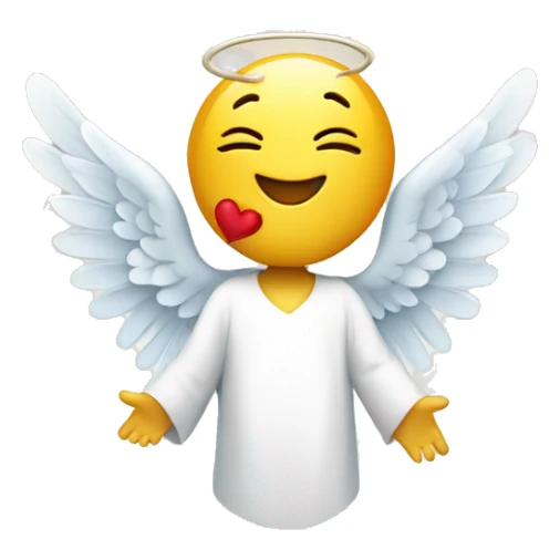 Angel smiley with heart and kiss sticker