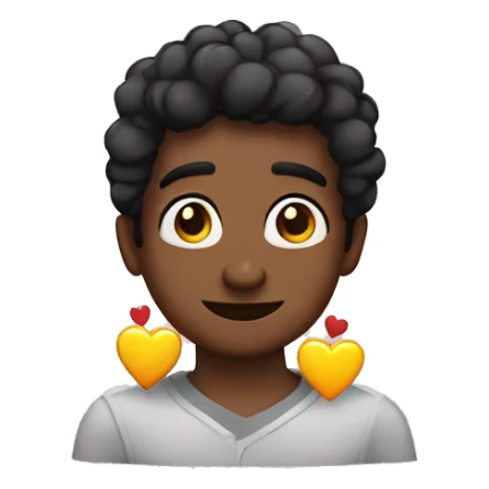 Chico negro con corona y corazones en los ojos  sticker