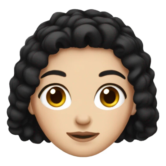 white girl black hair cozy sticker